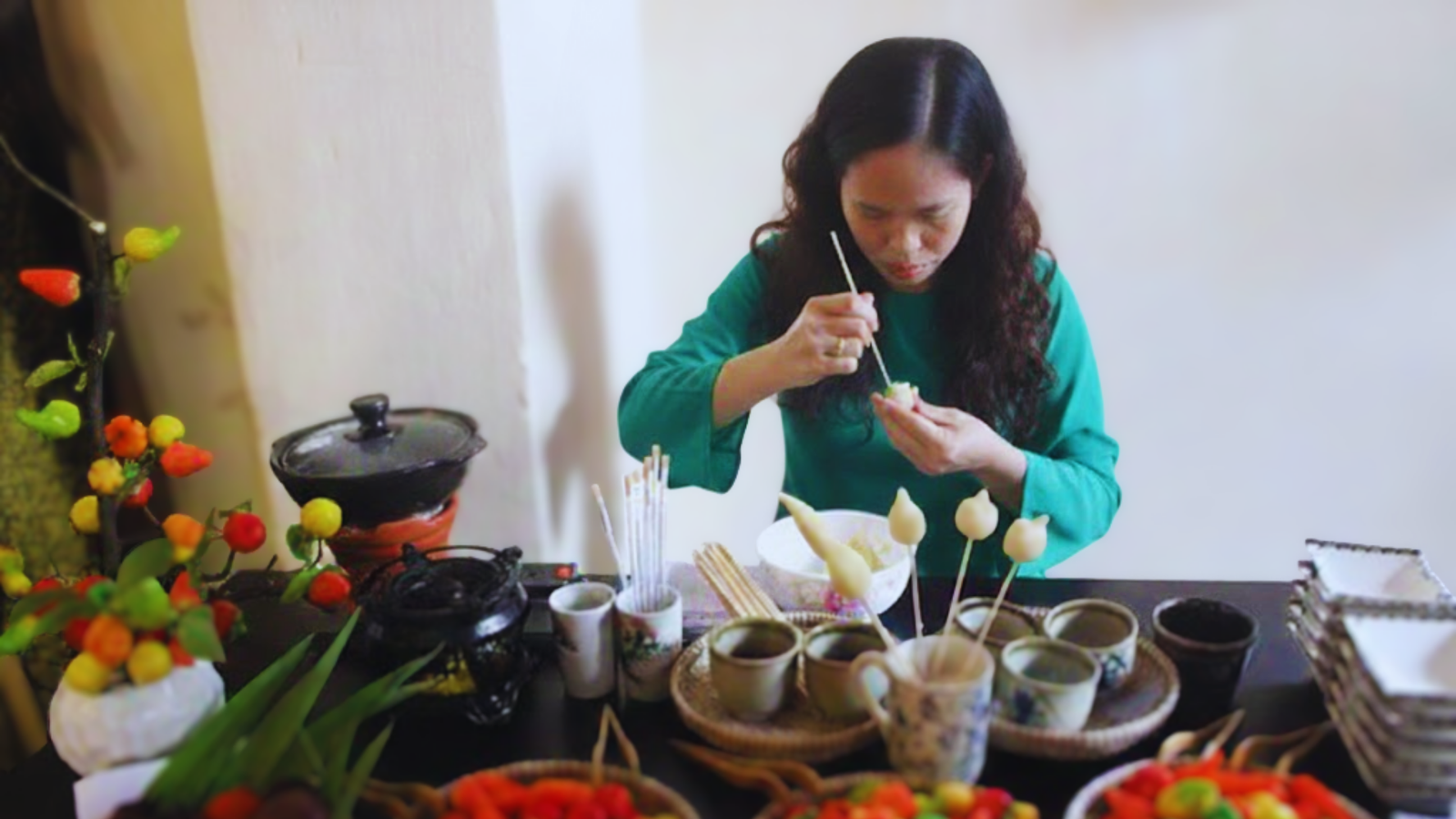 Trải nghiệm làm bánh trái cây đậu xanh 